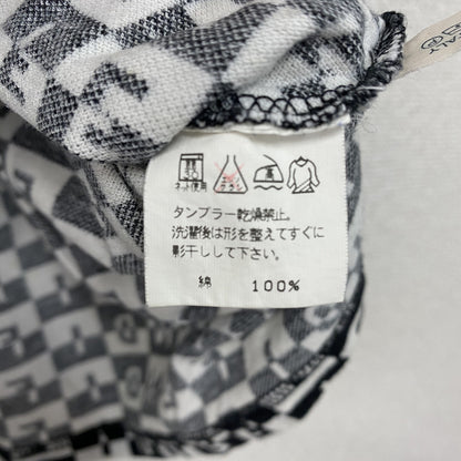 ～00s　FENDI　フェンディ　半袖ポロシャツ　ヴィンテージ　総柄　チェック柄　黒　ブラック　40サイズ