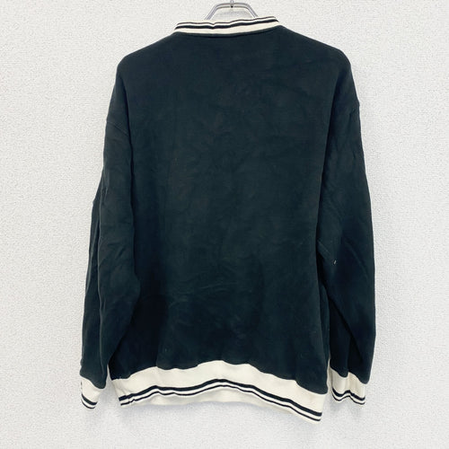 90s　Champion　チャンピオン　コットンニットセーター　ヴィンテージ　ロゴ刺繡　黒　ブラック　XLサイズ