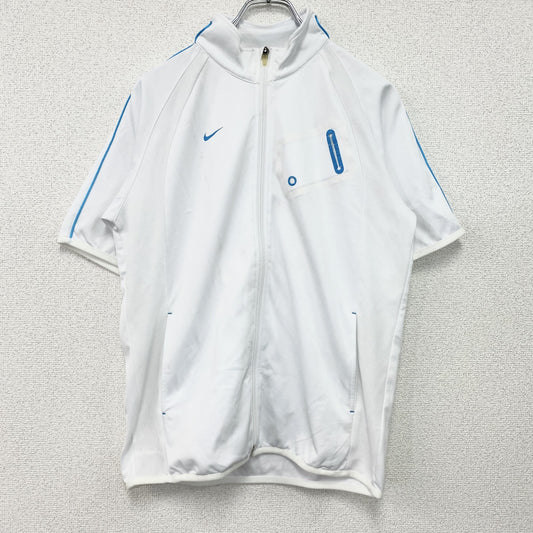 00s　NIKE　ナイキ　Dri-FIT　半袖ジャージ　ヴィンテージ　白　ホワイト　Mサイズ
