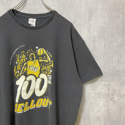 古着 used　NCAA　VCU　バージニア・コモンウェルス大学　バスケ　半袖カレッジプリントTシャツ　黒　ブラック　スポーツ