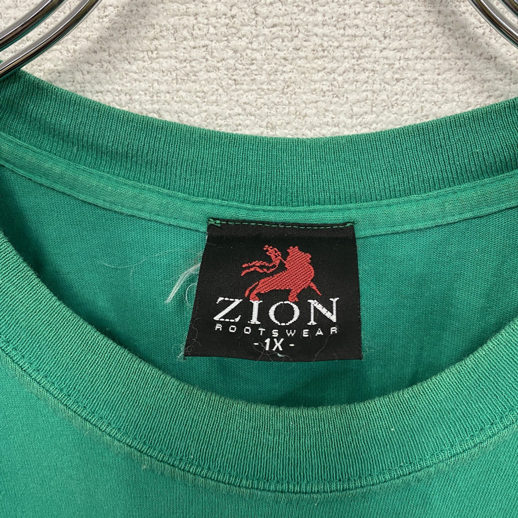 ZION ROOTSWEAR　Bob Marley　ボブマリー　半袖プリントTシャツ　緑　グリーン　1Xサイズ　