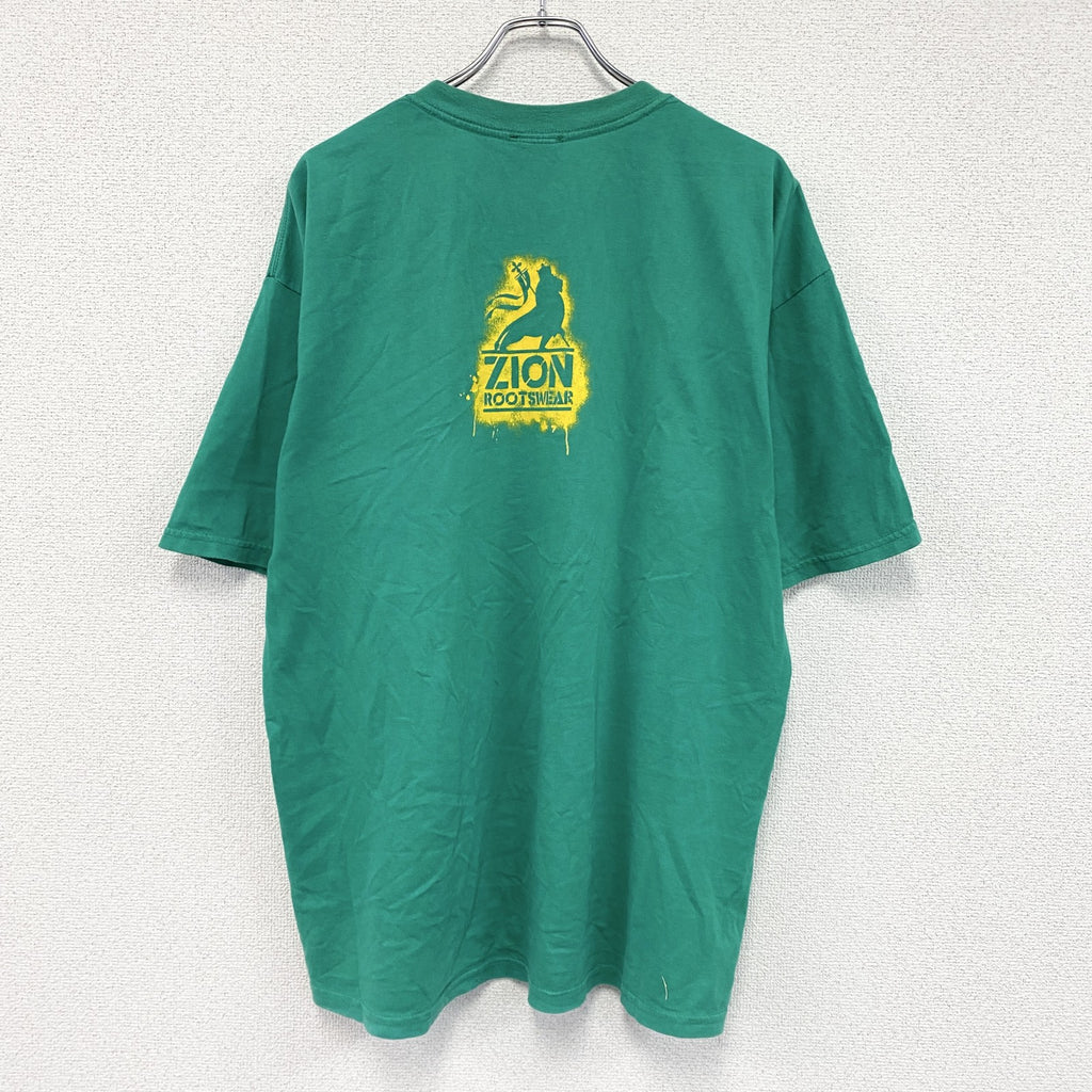 ZION ROOTSWEAR　Bob Marley　ボブマリー　半袖プリントTシャツ　緑　グリーン　1Xサイズ　