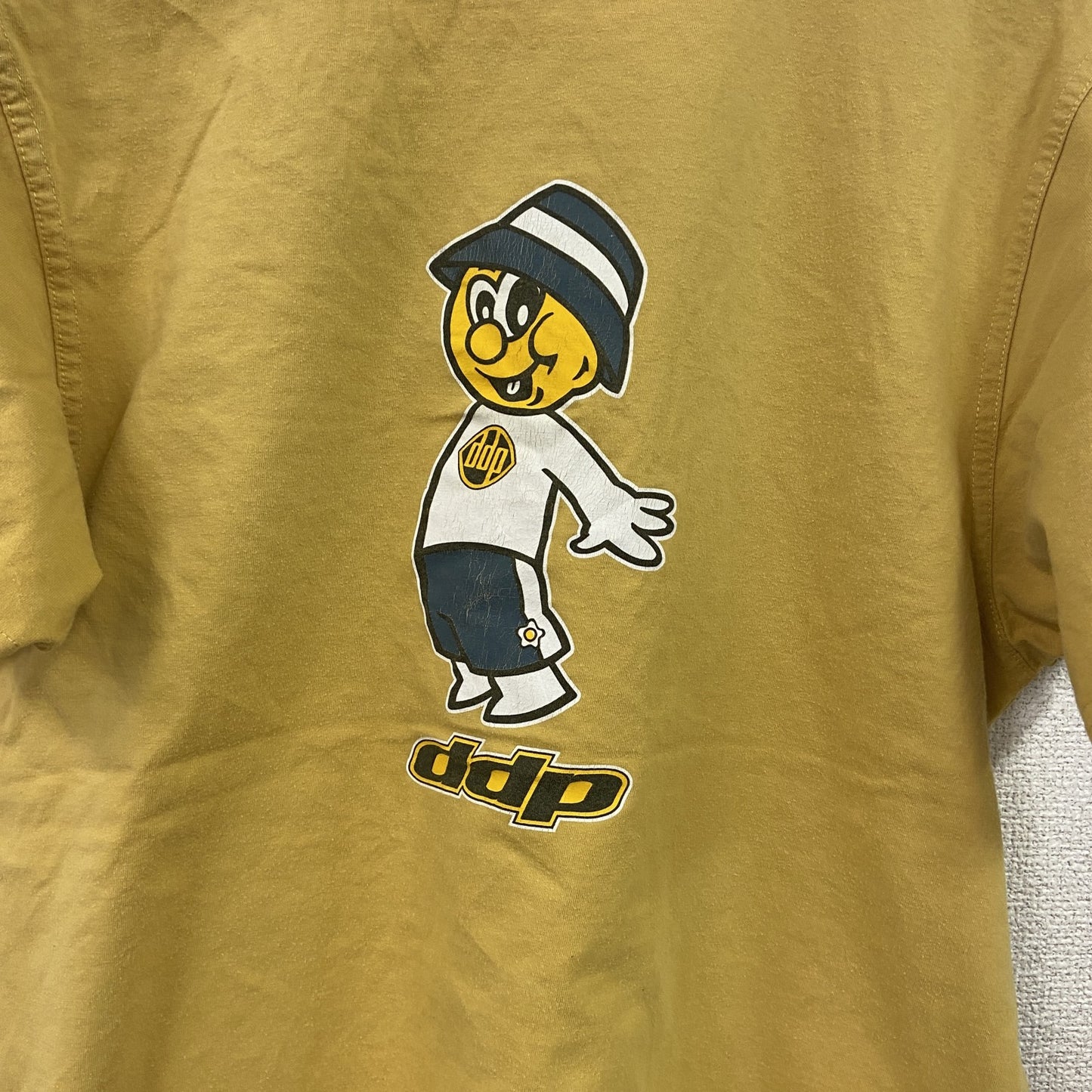 ddp　半袖リンガーTシャツ　キャラT　Eggman　エッグマン　ユーロ　黄色　イエロー