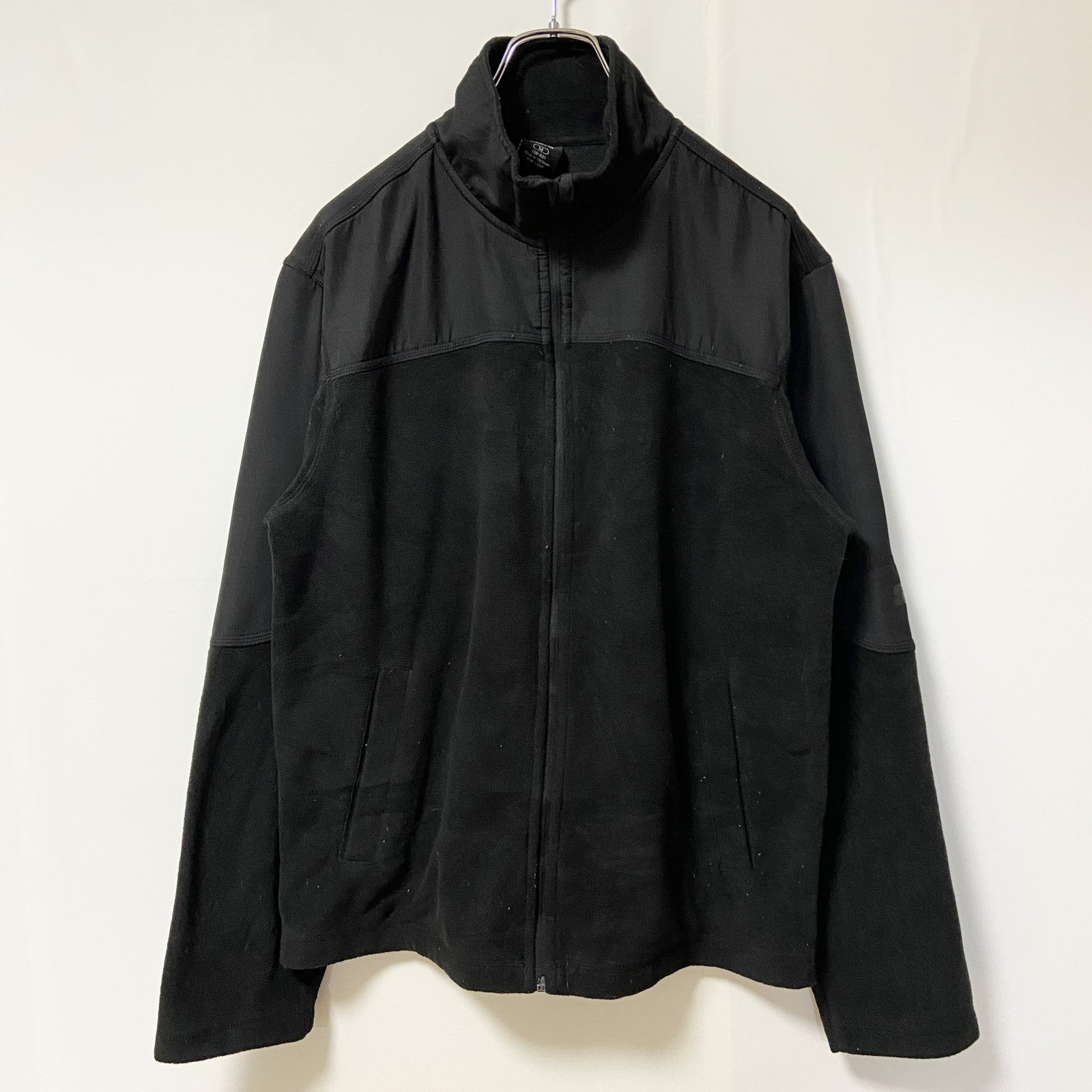古着 used　STARTER スターター　長袖ハイネックフリースジャケット　フルジップアウター　ロゴプリント　黒　Mサイズ