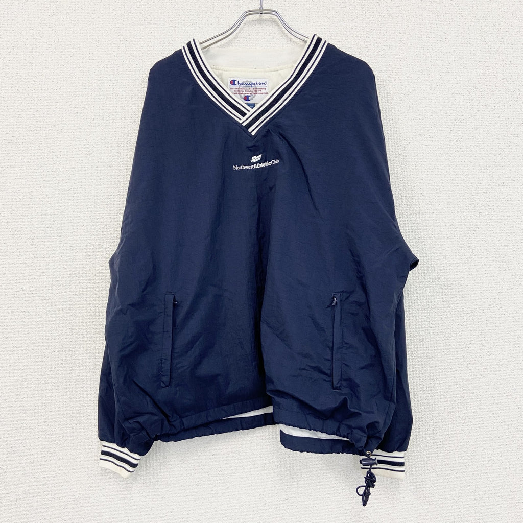 90s　Champion　チャンピオン　プルオーバージャケット　ヴィンテージ　紺　ネイビー　XLサイズ