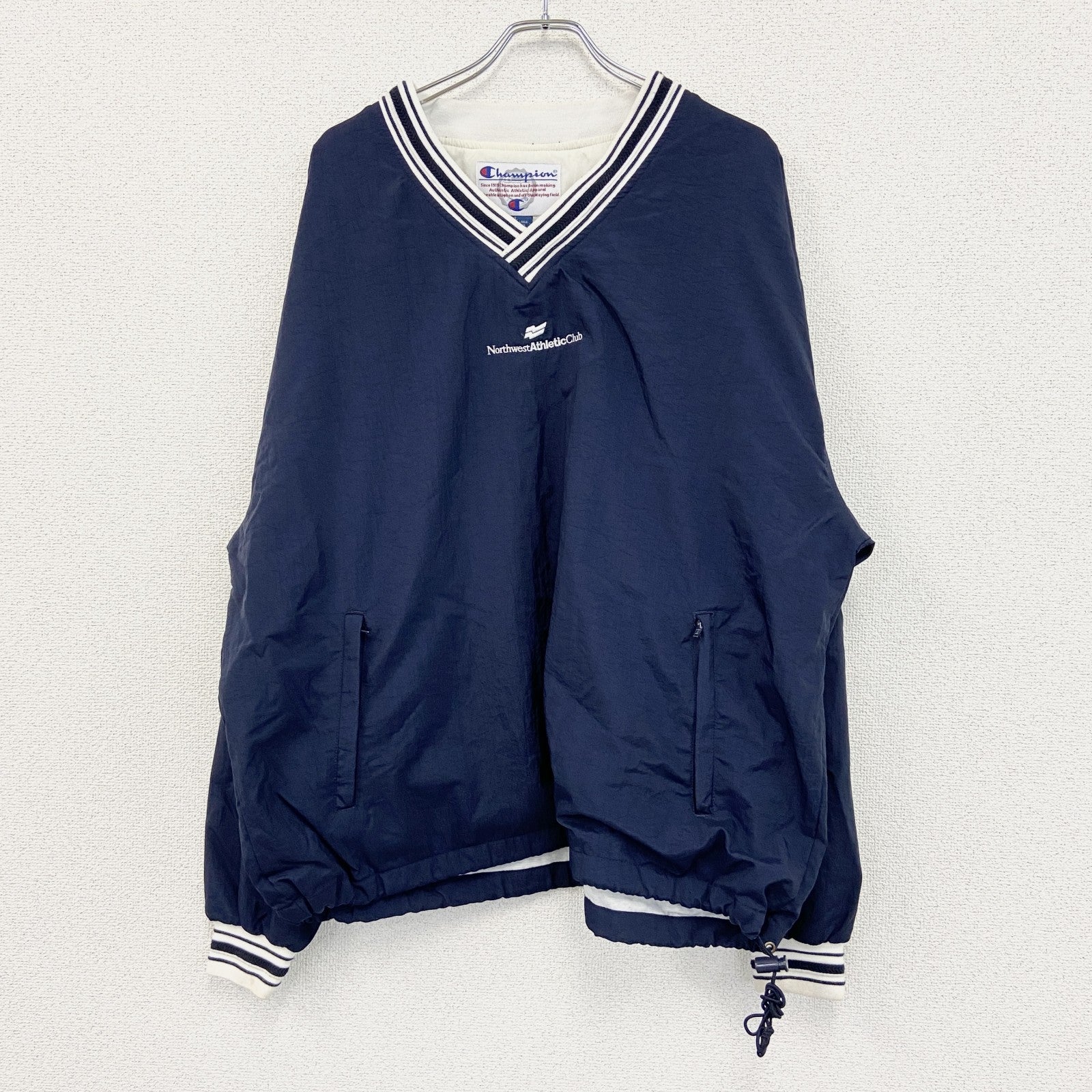 90s　Champion　チャンピオン　プルオーバージャケット　ヴィンテージ　紺　ネイビー　XLサイズ