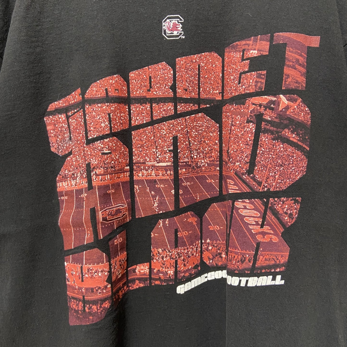 古着 used　NCAA　GAMECOCKS FOOTBALL　アメフト　半袖カレッジプリントTシャツ　黒　ブラック　スポーツ