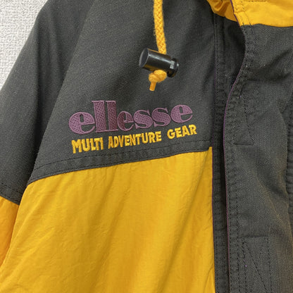 90s　ellesse　エレッセ　アノラックパーカー　ハーフジッププルオーバージャケット　スキーウェア　比翼仕立て　黄色　イエロー　Mサイズ