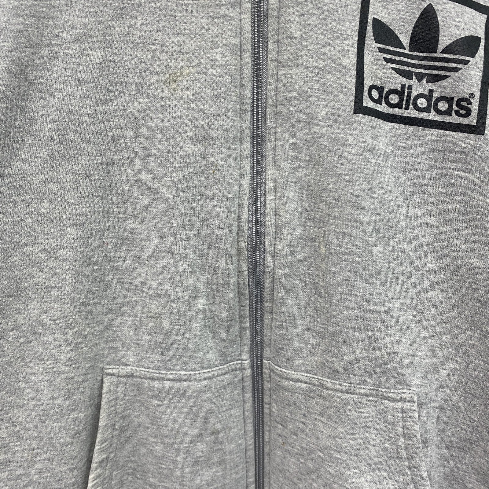 adidas　アディダス　フルジップスウェットパーカー/フーディー　グレー　Lサイズ