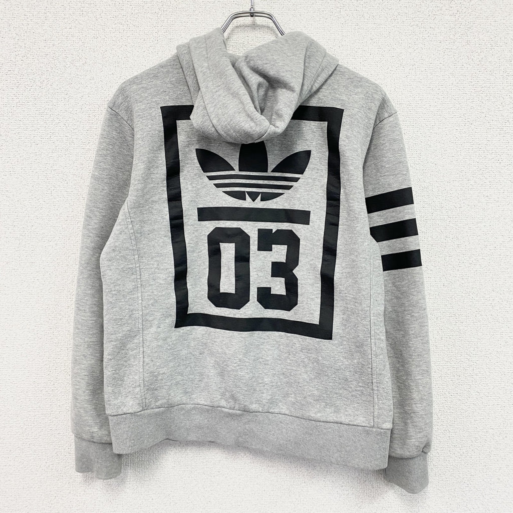 adidas　アディダス　フルジップスウェットパーカー/フーディー　グレー　Lサイズ