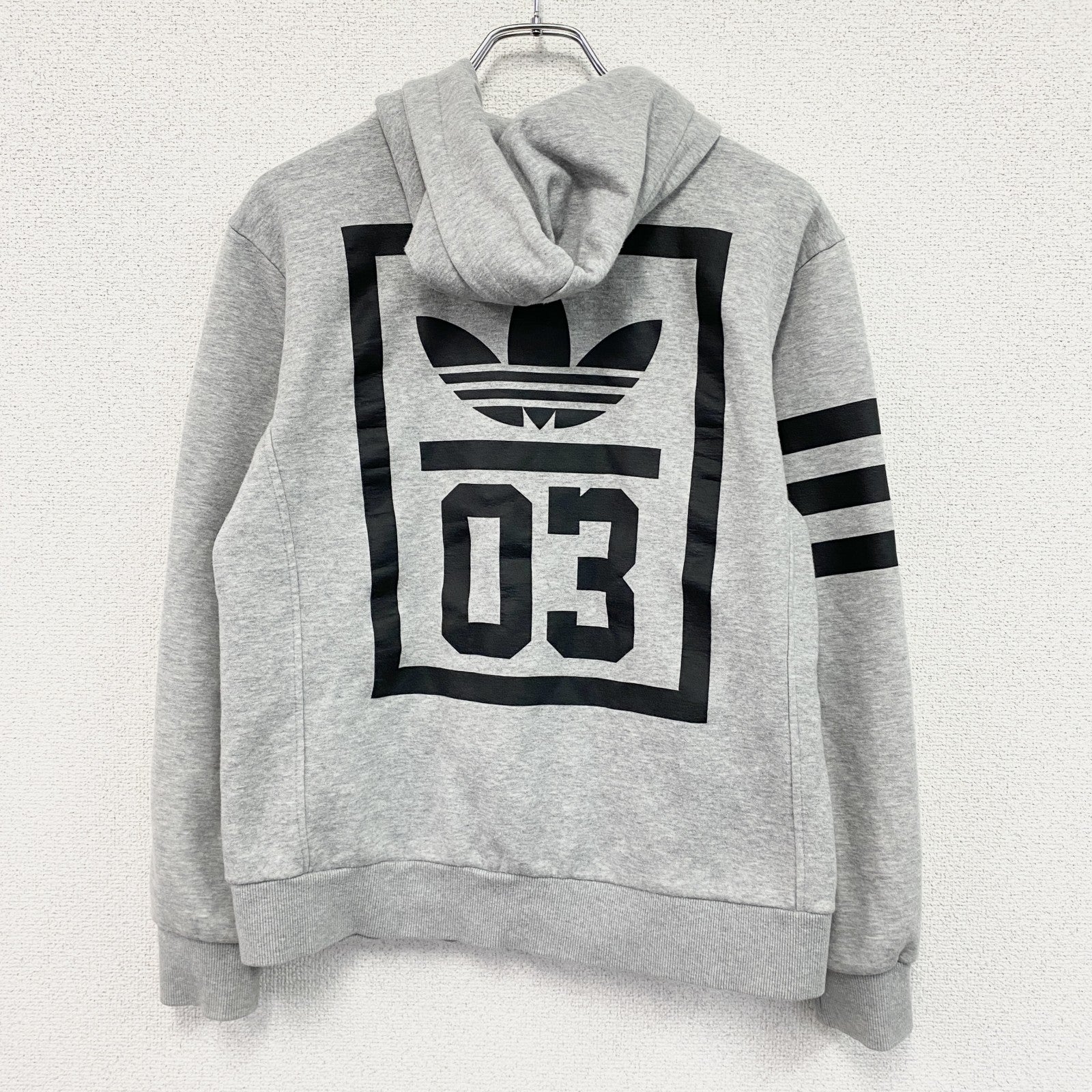 adidas　アディダス　フルジップスウェットパーカー/フーディー　グレー　Lサイズ