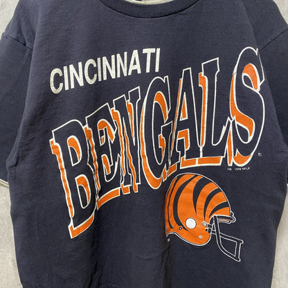古着 used　NFL　90s　シンシナティベンガルズ　1990　アメフト　半袖プリントTシャツ　黒　ブラック　Mサイズ