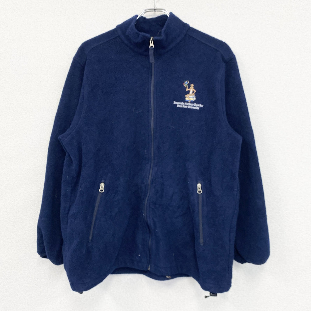 ～90s　LANDS’END　ランズエンド　フリースフルジップジャケット/ ボアジャケット　紺　ネイビー　XLサイズ