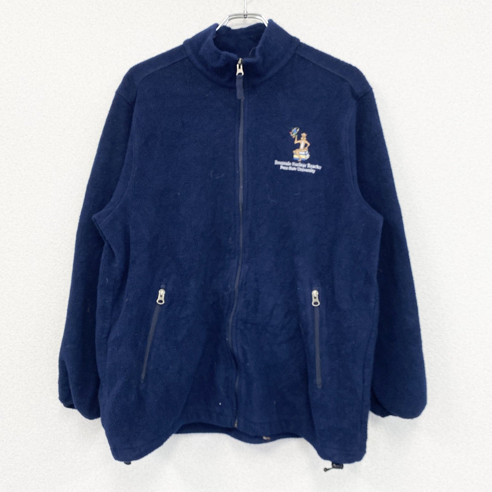 ～90s　LANDS’END　ランズエンド　フリースフルジップジャケット/ ボアジャケット　紺　ネイビー　XLサイズ