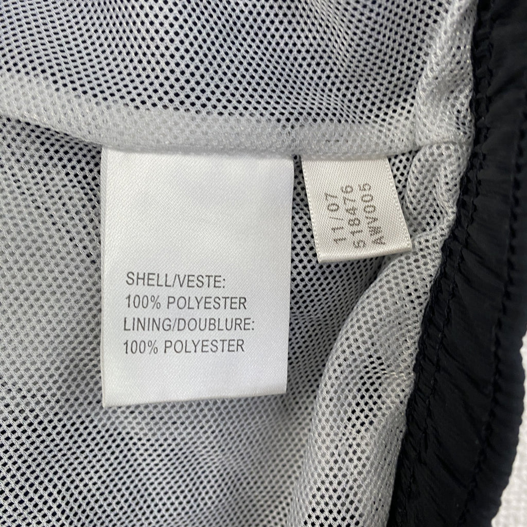 古着 used　adidas　アディダス　ハーフジップナイロン刺繍ジャケット　黒　ブラック　Lサイズ