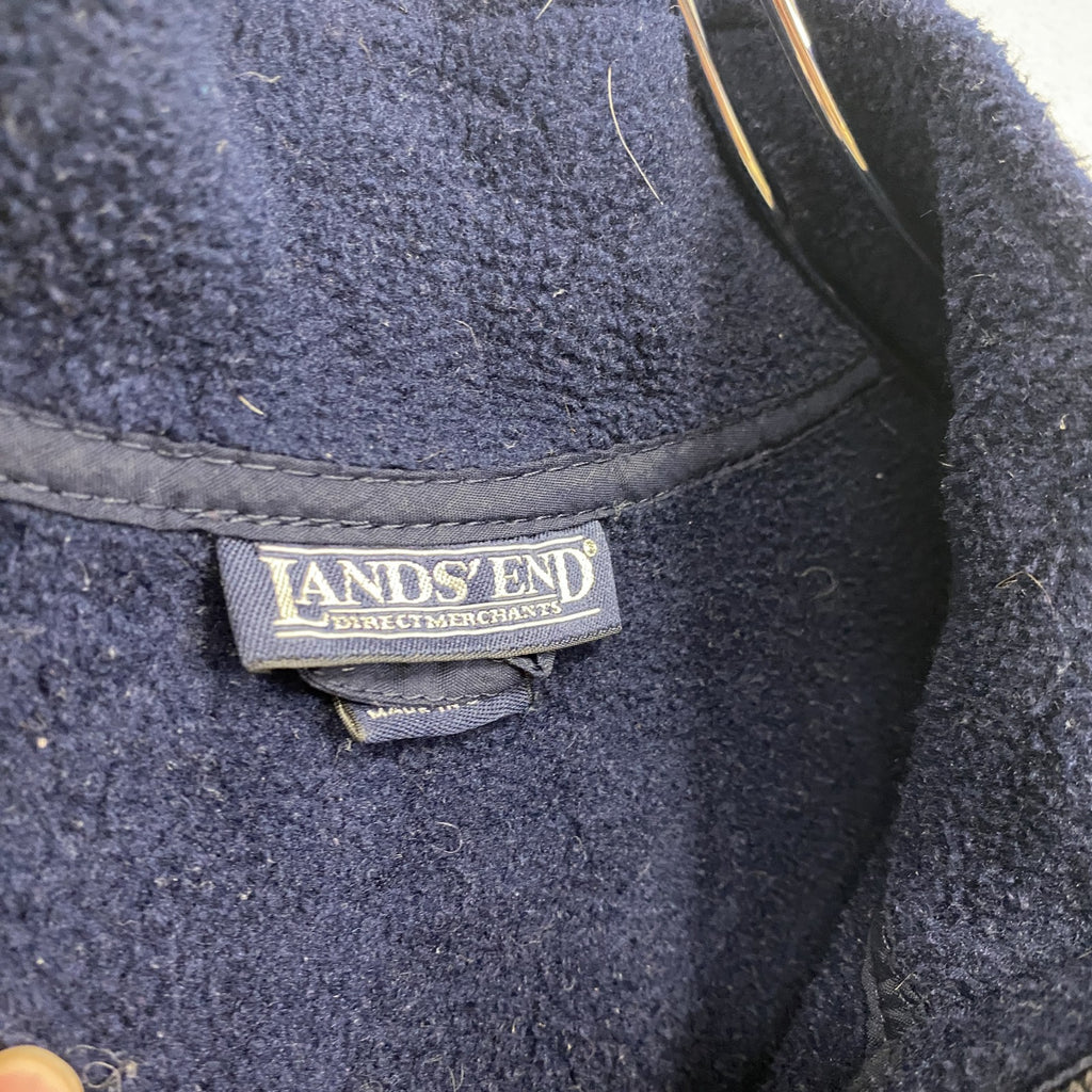 ～90s　LANDS’END　ランズエンド　フリースフルジップジャケット/ ボアジャケット　紺　ネイビー　XLサイズ