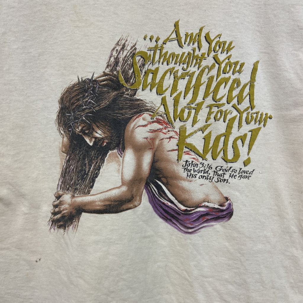 90s　DELTA　デルタ　半袖プリントTシャツ　ヴィンテージ　白　ホワイト　Mサイズ