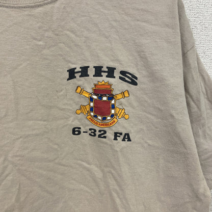 Hanes　ヘインズ　半袖プリントTシャツ　ミリタリー　ベージュ　Lサイズ