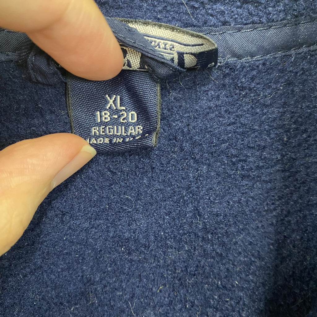 ～90s　LANDS’END　ランズエンド　フリースフルジップジャケット/ ボアジャケット　紺　ネイビー　XLサイズ