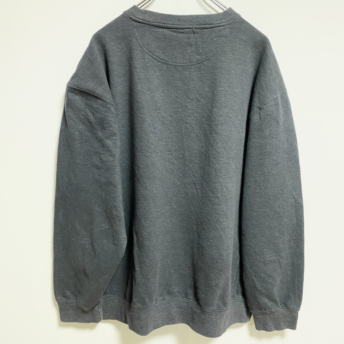 古着 used　STARTER スターター　長袖ワンポイントロゴ刺繍スウェット　トレーナー　クルーネック　グレー　XLサイズ