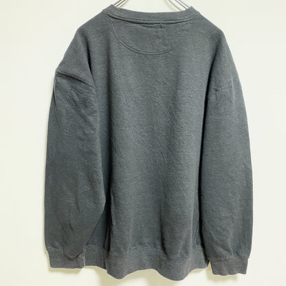 古着 used　STARTER スターター　長袖ワンポイントロゴ刺繍スウェット　トレーナー　クルーネック　グレー　XLサイズ
