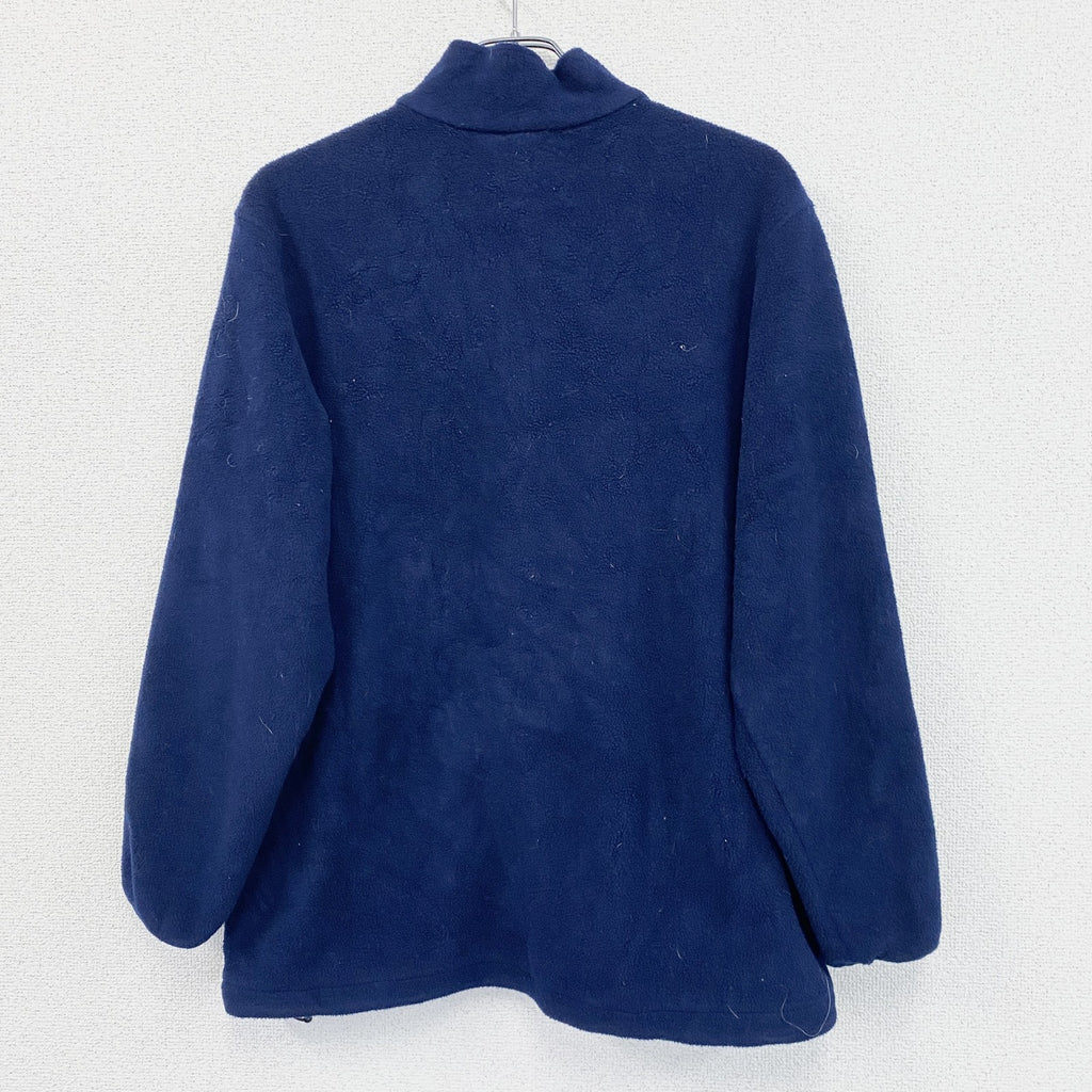 ～90s　LANDS’END　ランズエンド　フリースフルジップジャケット/ ボアジャケット　紺　ネイビー　XLサイズ