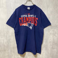 古着 used　NFL　SUPER BOWL CHAMPIONS　アメフト　半袖プリントTシャツ　スポーツ　ネイビー　紺　Lサイズ