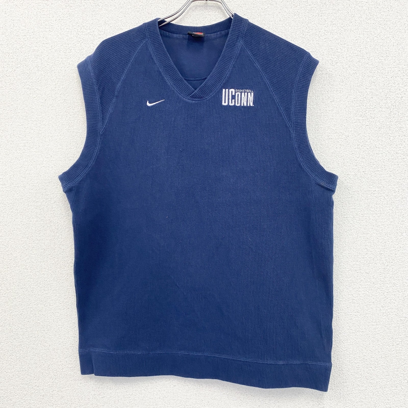 NIKE　ナイキ　TEAM　ニットベスト　スウッシュロゴ　紺　ネイビー　Lサイズ