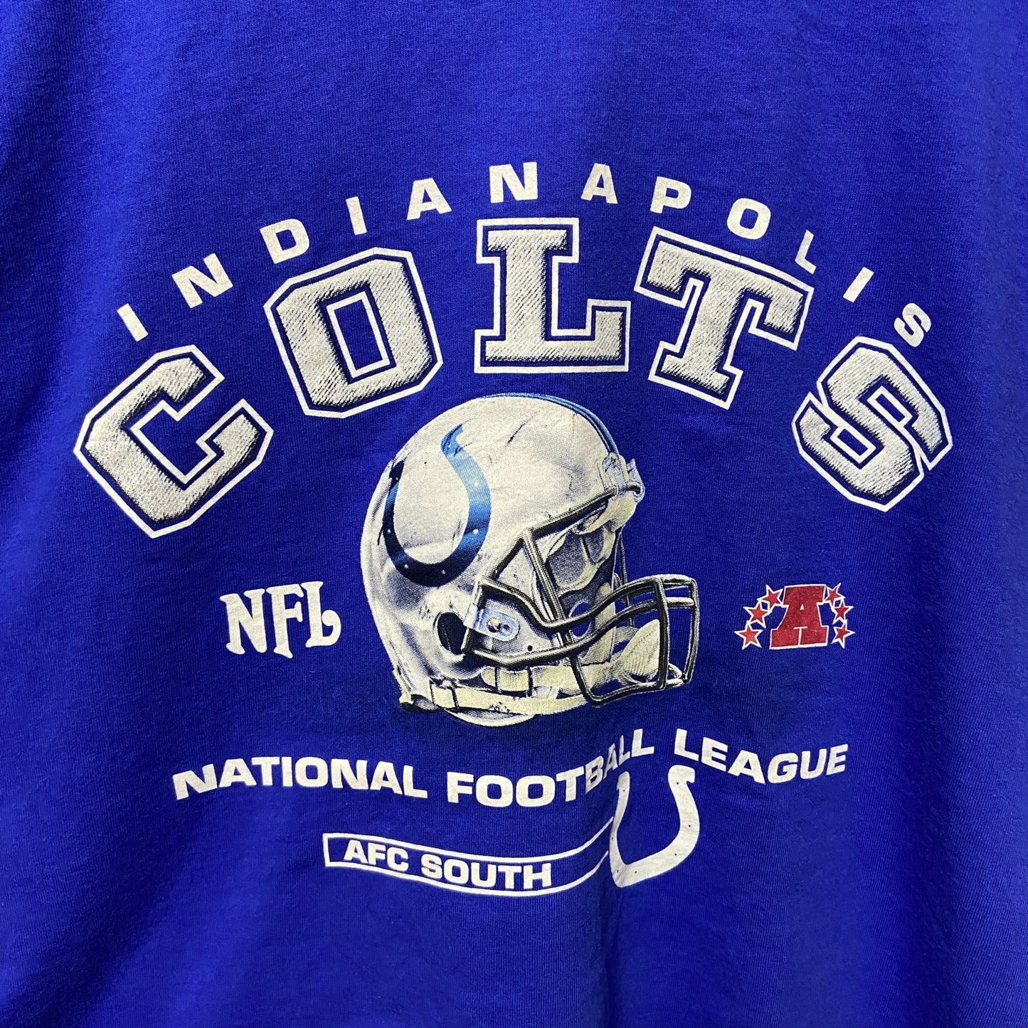 古着 used　NFL　INDIANAPOLIS COLTS　アメフト　半袖オフィシャルプリントTシャツ　青　ブルー　スポーツ