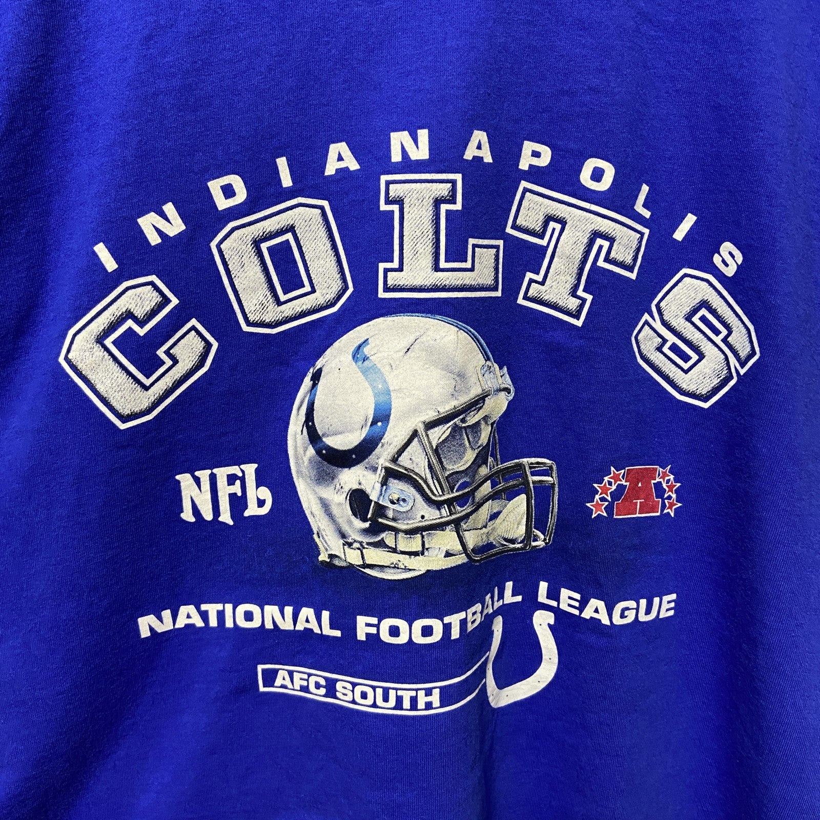 古着 used　NFL　INDIANAPOLIS COLTS　アメフト　半袖オフィシャルプリントTシャツ　青　ブルー　スポーツ