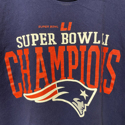 古着 used　NFL　SUPER BOWL CHAMPIONS　アメフト　半袖プリントTシャツ　スポーツ　ネイビー　紺　Lサイズ