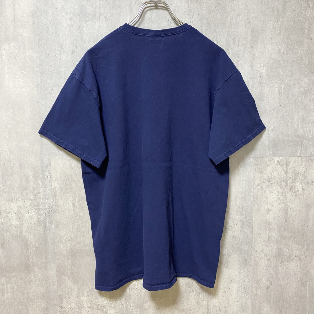 古着 used　NFL　SUPER BOWL CHAMPIONS　アメフト　半袖プリントTシャツ　スポーツ　ネイビー　紺　Lサイズ