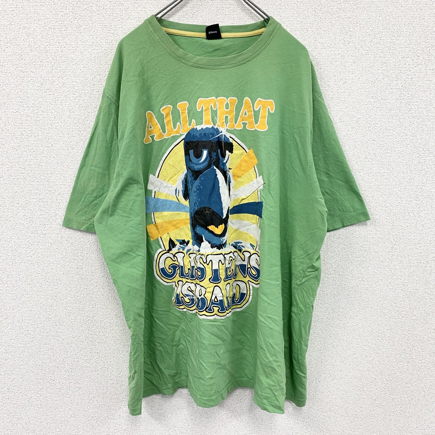 Disney　ディズニー　半袖プリントTシャツ　キャラクターT　緑　グリーン　3XLサイズ