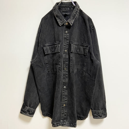 古着 used　NO BOUNDARIES　ノーバウンダリーズ　長袖デニムジャケット　Gジャン　黒　ブラック　秋冬服　Lサイズ
