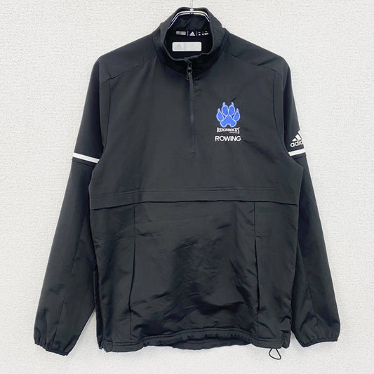 古着 used　adidas　アディダス　ハーフジップナイロンジャケット　黒　ブラック　XSサイズ