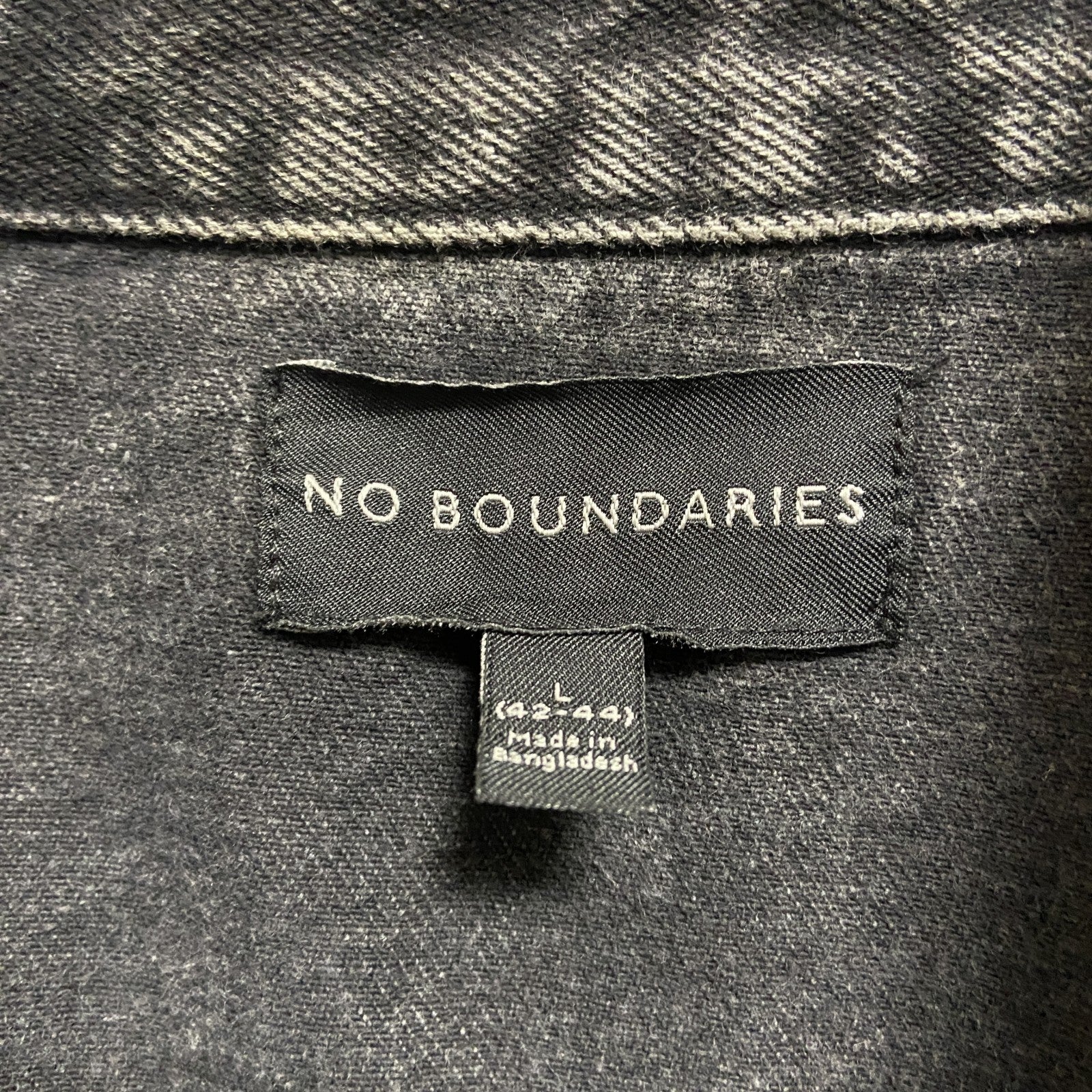 古着 used　NO BOUNDARIES　ノーバウンダリーズ　長袖デニムジャケット　Gジャン　黒　ブラック　秋冬服　Lサイズ