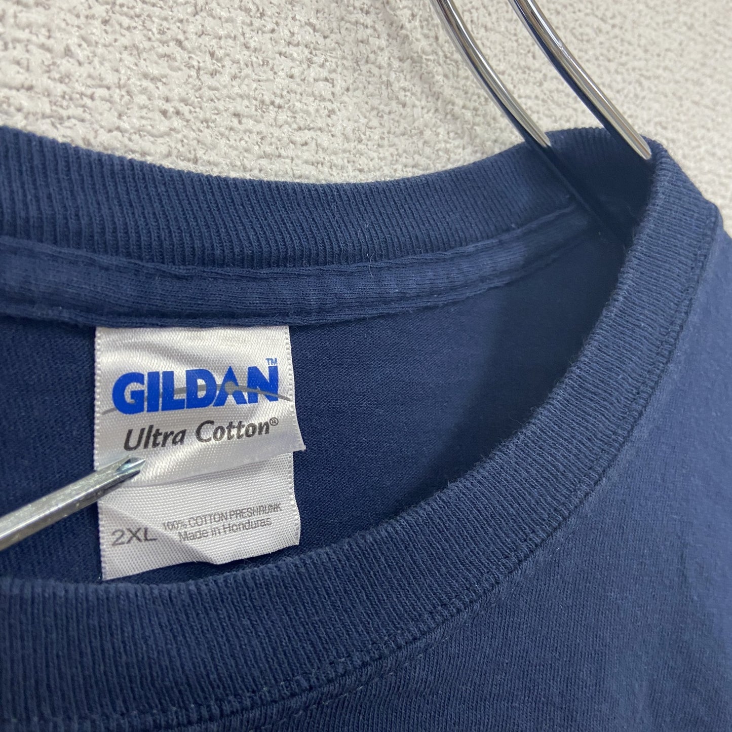 GILDAN　ギルダン　長袖プリントTシャツ　ミシガン大学　アメフト　紺　ネイビー　2XLサイズ