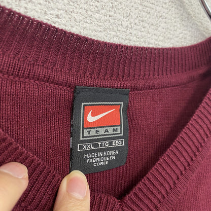 NIKE　ナイキ　TEAM　ニットベスト　スウッシュロゴ　ボルドー　XXLサイズ