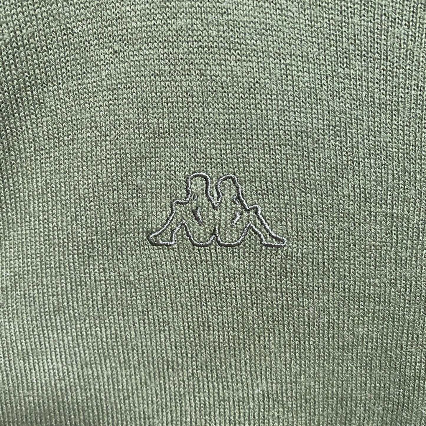 KAPPA　カッパ　ニットセーター　ワンポイント　刺繍ロゴ　ビッグシルエット　スポーツミックス　緑　グリーン　2XLサイズ