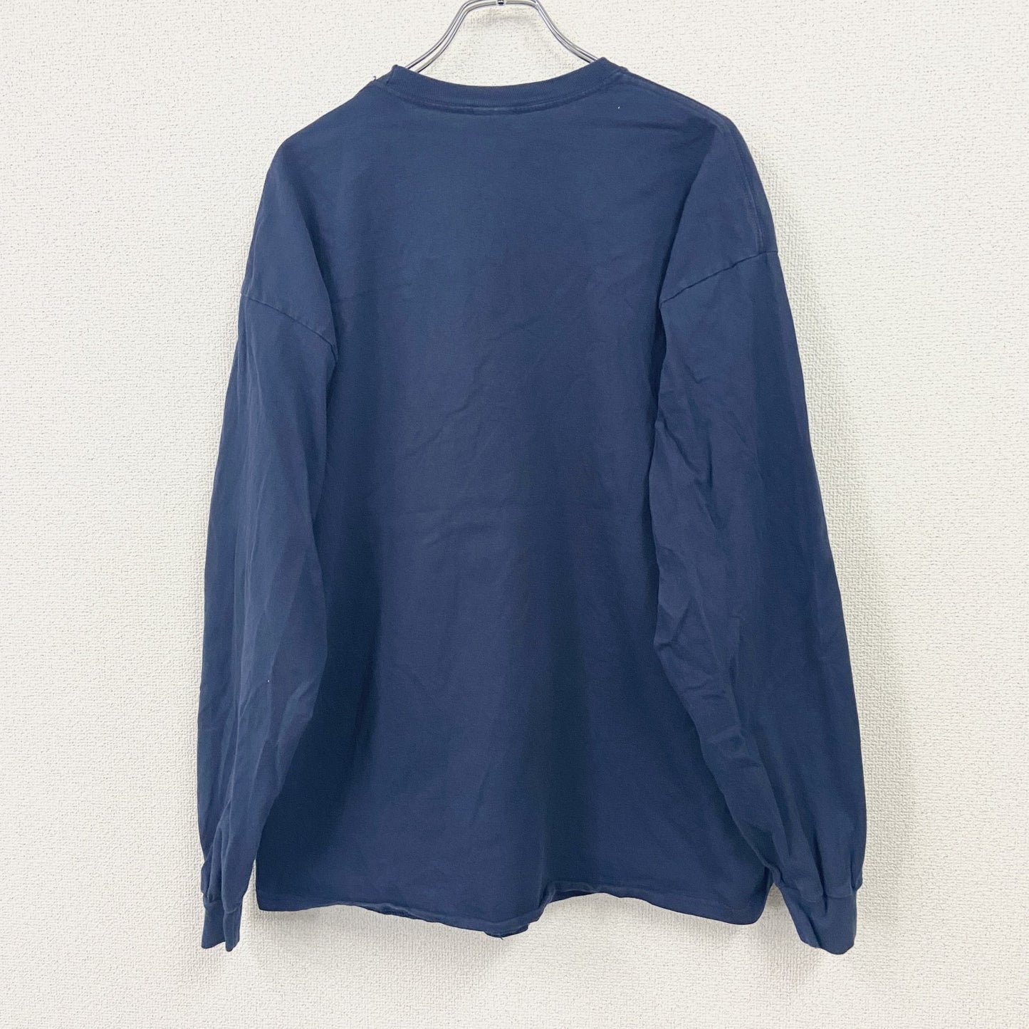 GILDAN　ギルダン　長袖プリントTシャツ　ミシガン大学　アメフト　紺　ネイビー　2XLサイズ