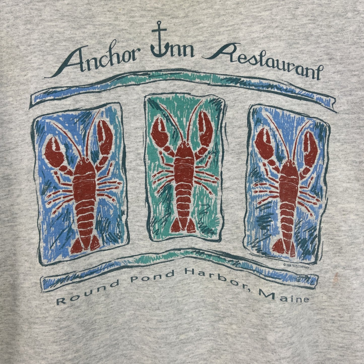 90s　FRUIT OF THE LOOM　フルーツオブザルーム　長袖プリントTシャツ　灰色　グレー　XLサイズ
