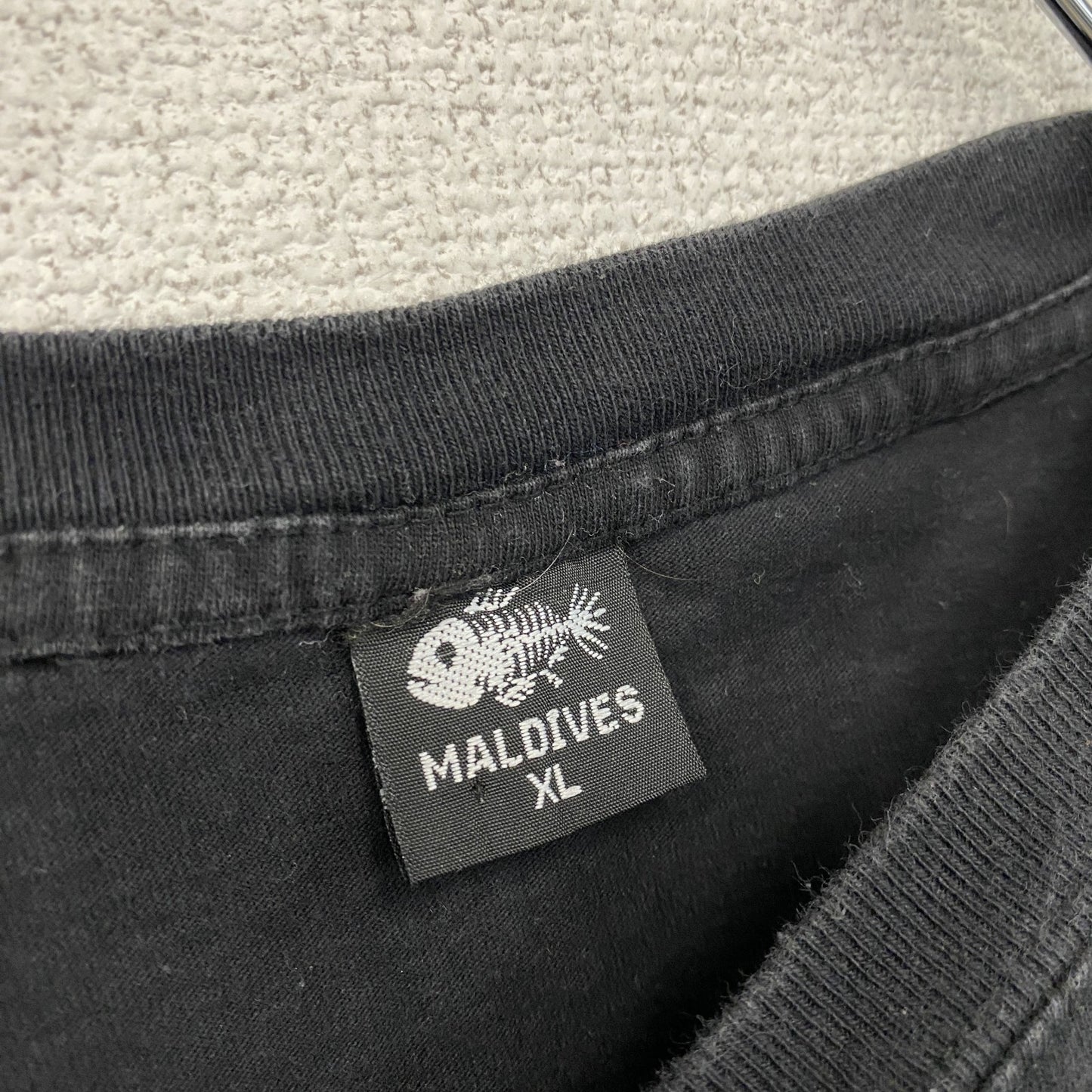 MALDIVES　半袖プリントTシャツ　アニマルT　マンタ　黒　ブラック　XLサイズ