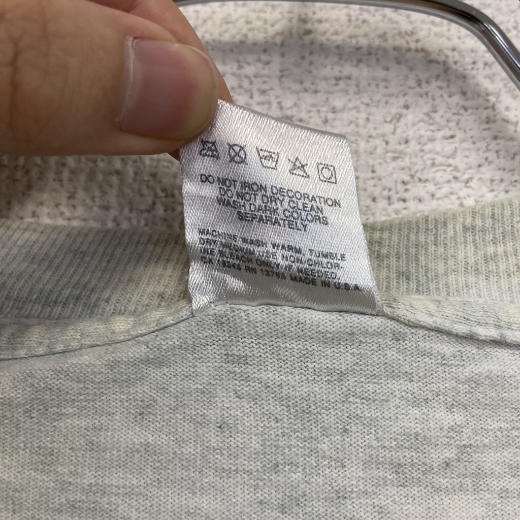 90s　FRUIT OF THE LOOM　フルーツオブザルーム　長袖プリントTシャツ　灰色　グレー　XLサイズ