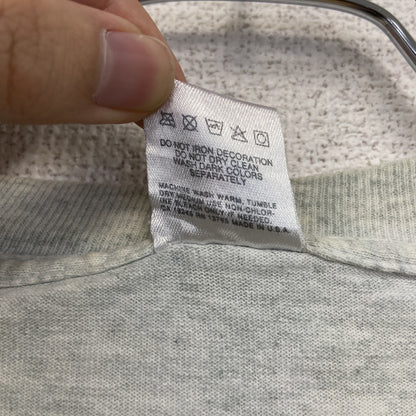 90s　FRUIT OF THE LOOM　フルーツオブザルーム　長袖プリントTシャツ　灰色　グレー　XLサイズ