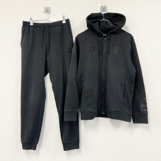 Kappa　カッパ　スウェットセットアップ　フルジップスウェットパーカー　スウェットパンツ　デカロゴ　黒　ブラック　Lサイズ
