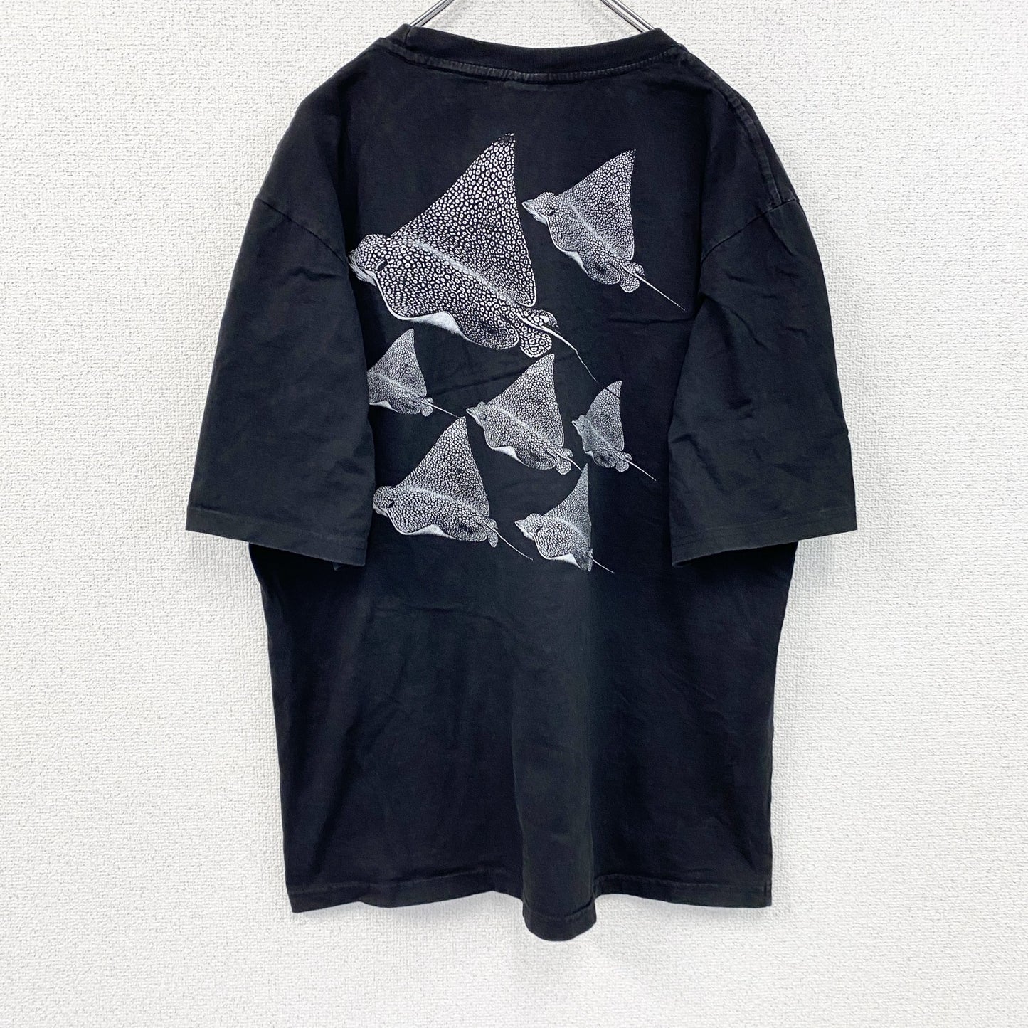 MALDIVES　半袖プリントTシャツ　アニマルT　マンタ　黒　ブラック　XLサイズ