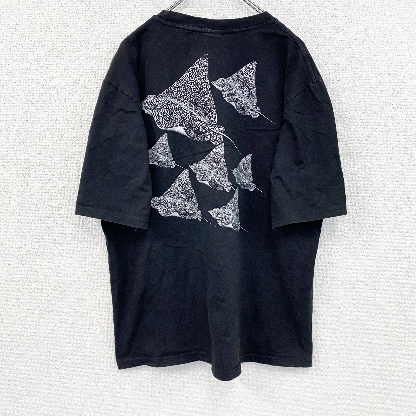 MALDIVES　半袖プリントTシャツ　アニマルT　マンタ　黒　ブラック　XLサイズ