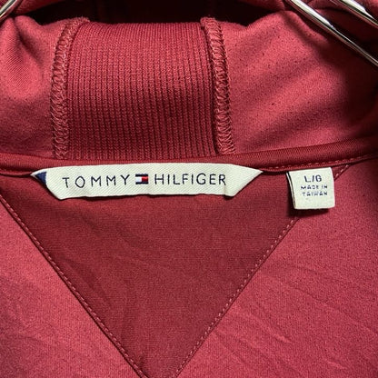 古着 used　TOMMYHILFIGER　トミーヒルフィガー　長袖ハーフジップフリースパーカー　ノームコア　赤　レッド　Lサイズ
