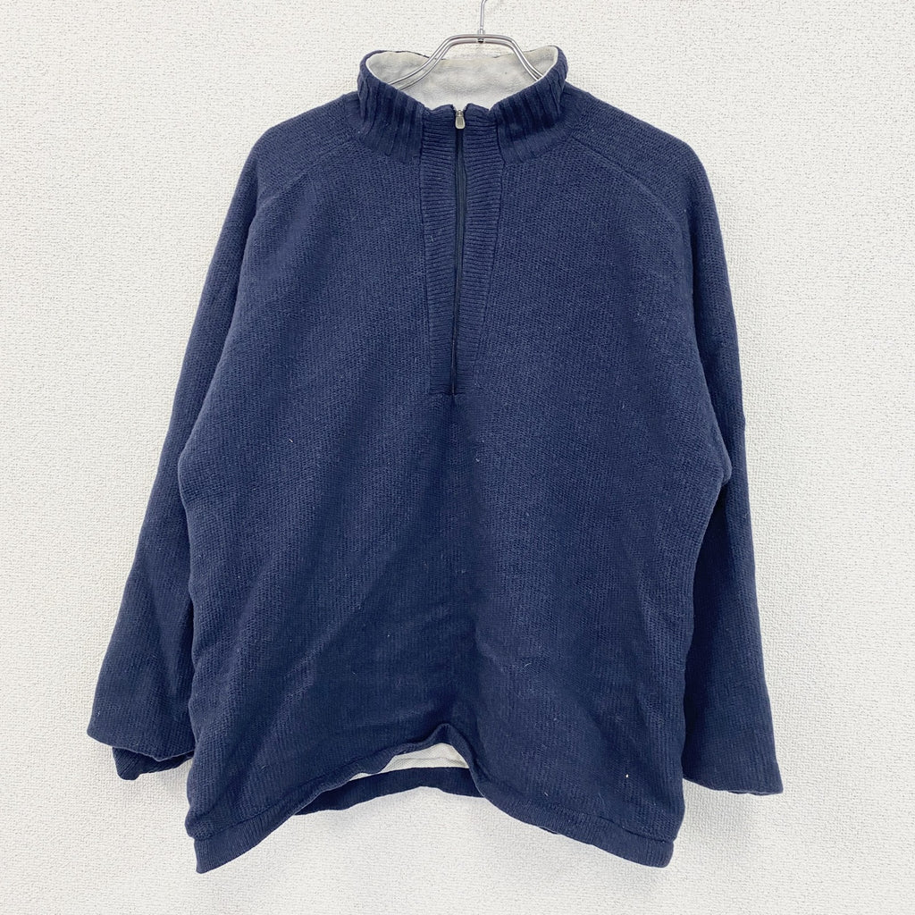 adidas　アディダス　タートルネックウールニットセーター　スリーストライプス　紺　ネイビー　Mサイズ