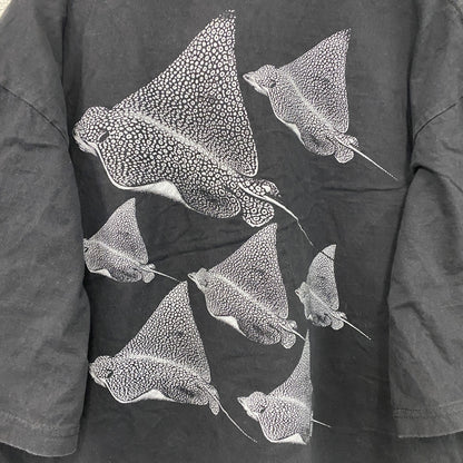 MALDIVES　半袖プリントTシャツ　アニマルT　マンタ　黒　ブラック　XLサイズ
